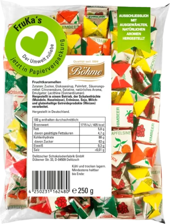 böhme fruit caramels chewy candy 250g