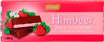 böhme raspberry cream dark chocolate bar 100g