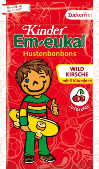 kinder em-eukal wild cherry sugar free cough drops 75g