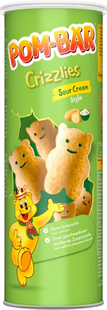 pom-bär crizzlies sour cream style potato snack 150g