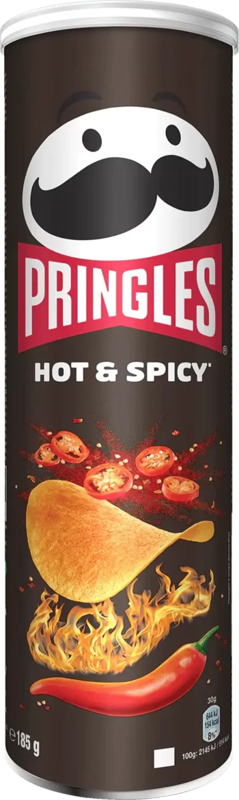 pringles hot & spicy chips 185g