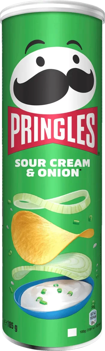 pringles sour cream onion chips 185g