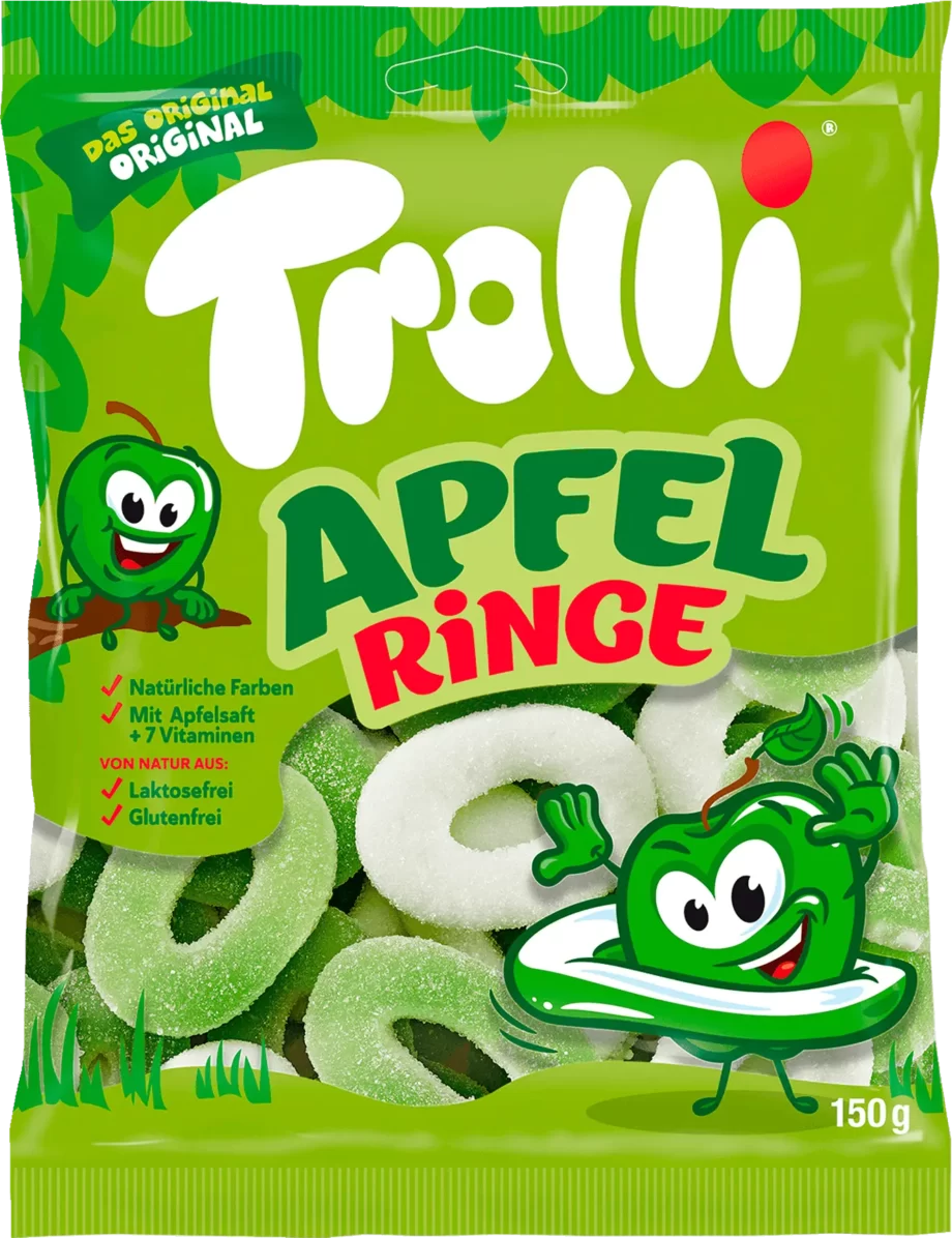 trolli apple rings foam sugar gummi candy 150g