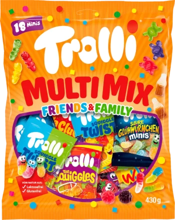 trolli multi mix friends family foam sugar gummi candy 430g