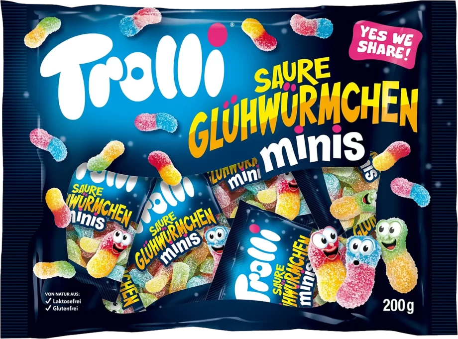 trolli sour fireflies minis gummi candy 200g