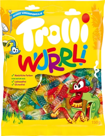 trolli wurrli gummi candy 150g