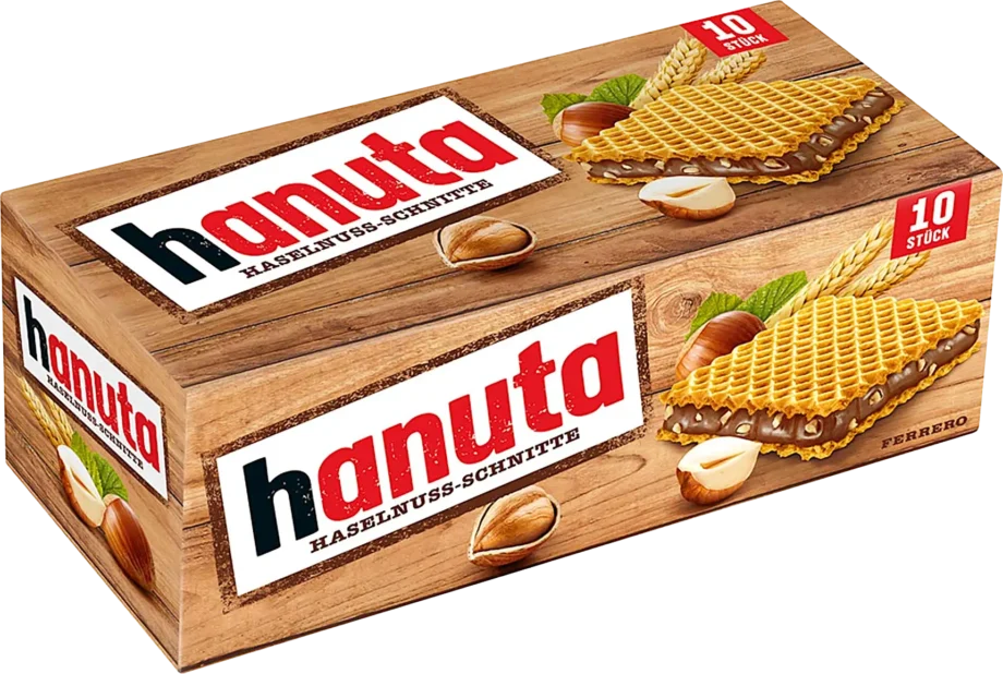 hanuta hazelnut slice wafer bar 10x