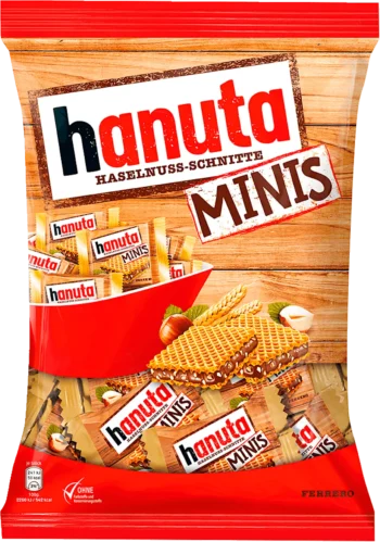 hanuta hazelnut slice minis wafer bar 200g