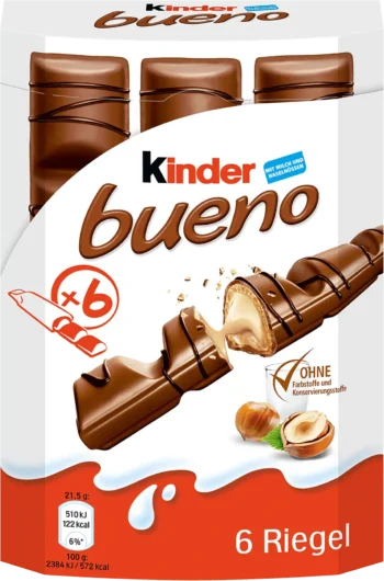 kinder bueno milk wafer bar 6x