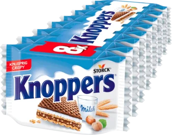 knoppers crispy wafer bar 8x 25g