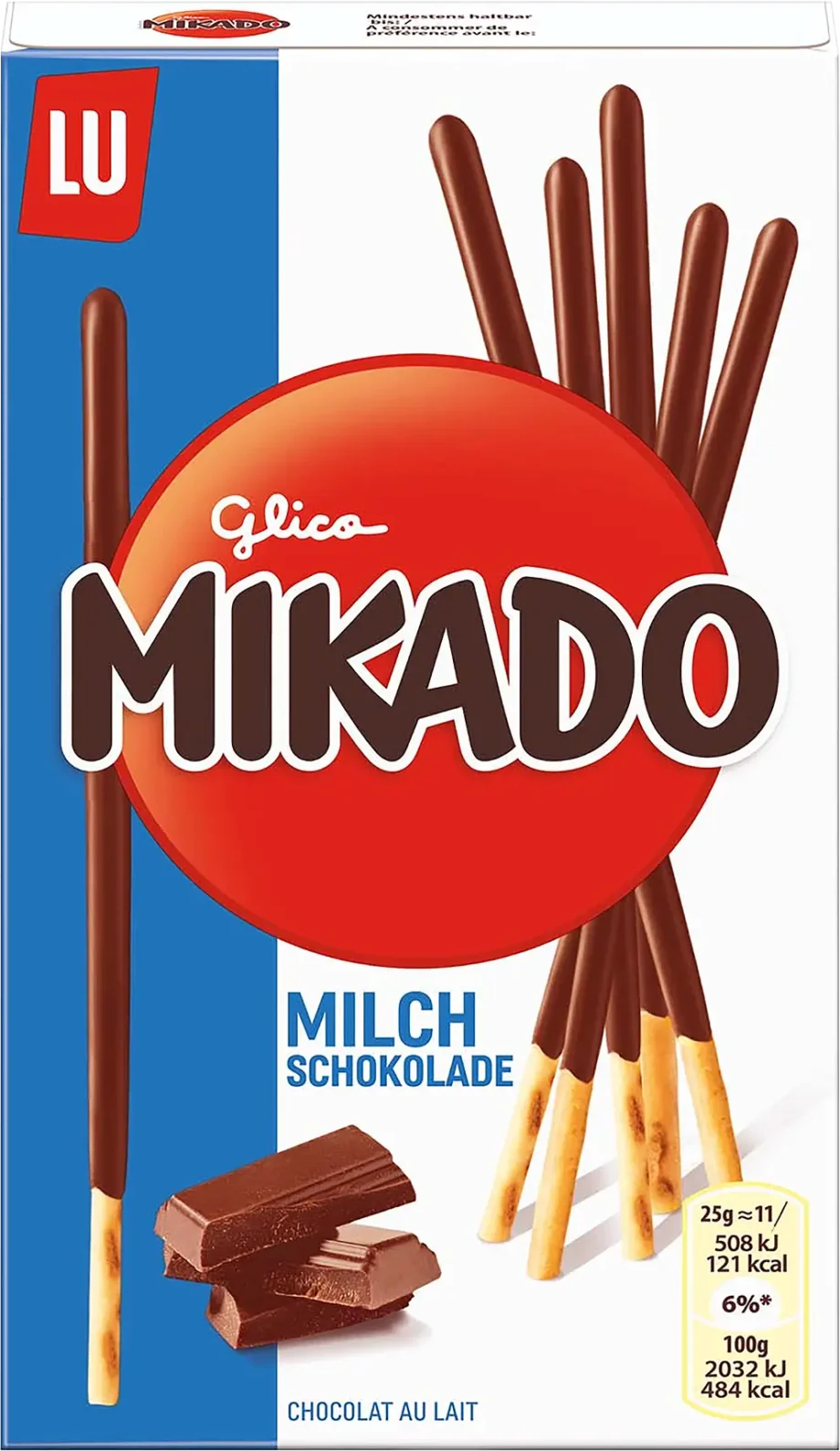 mikado milk chocolate biscuit sticks 75g