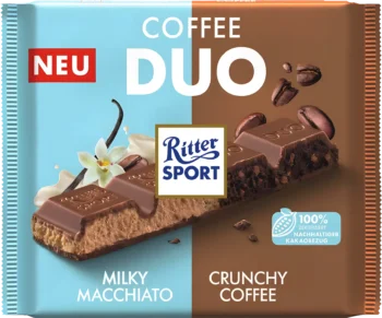 ritter sport duo coffee milk chocolate bar 218g