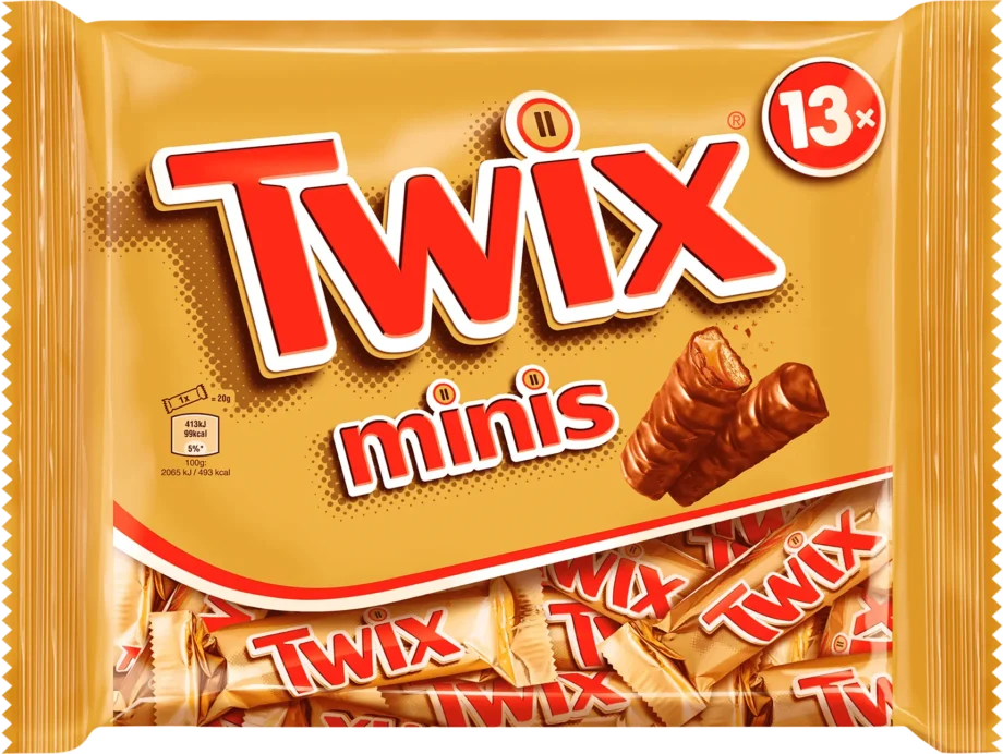 twix minis chocolate bars 13x 275g